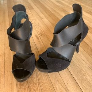 Pedro Garcia black suede platform heel